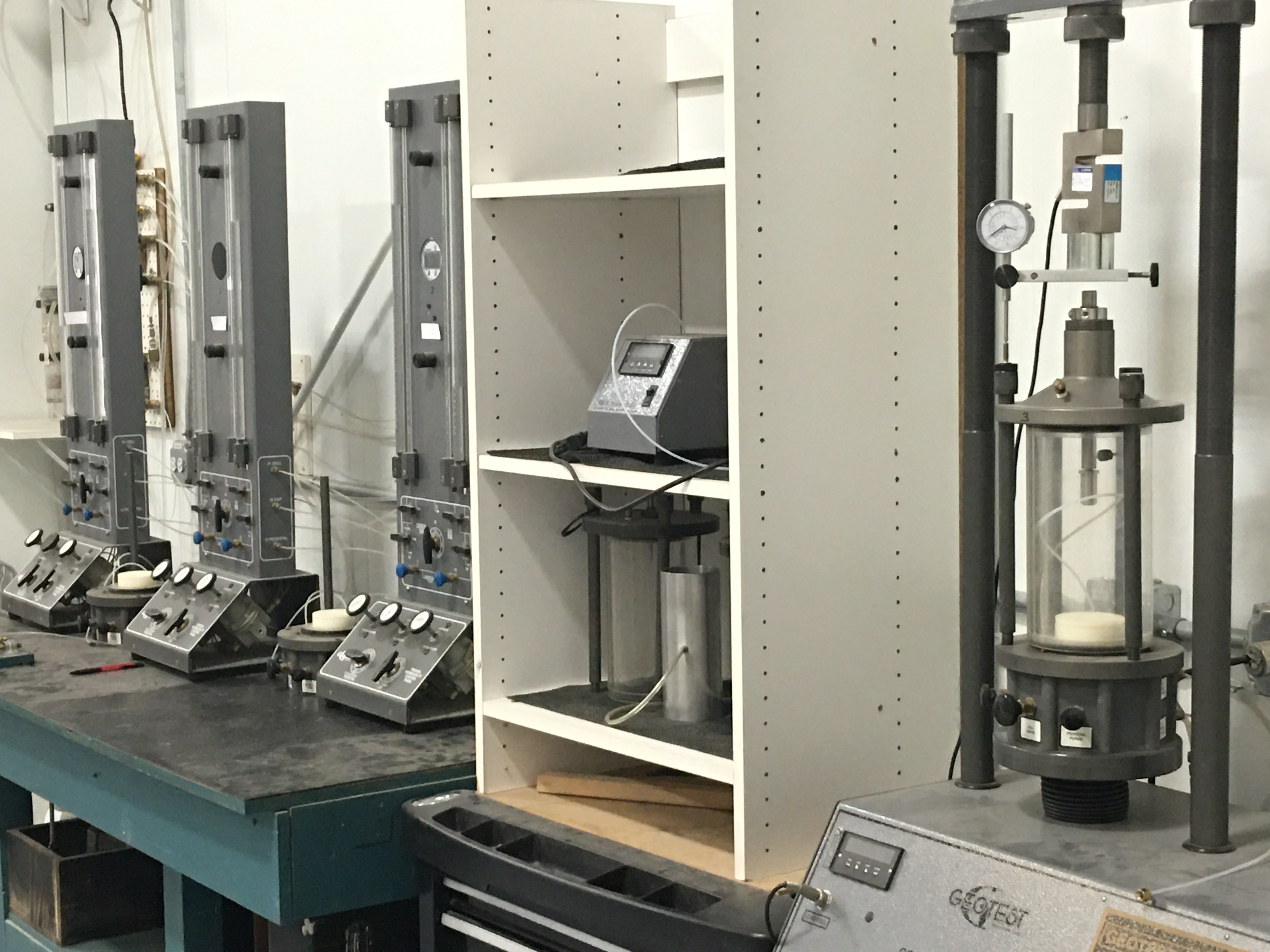 Permeability testing in MSET soils laboratory